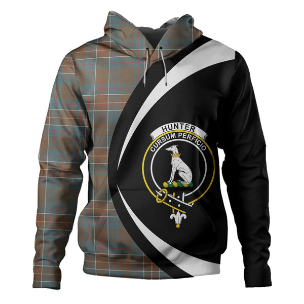 Hunter of Hunterston (Galbraith of Hunterston) Weathered Clan Badge Tartan Hoodie Circle Style