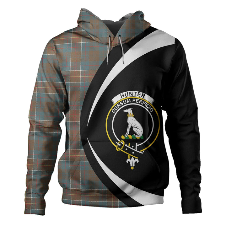 Hunter of Hunterston (Galbraith of Hunterston) Weathered Clan Badge Tartan Hoodie Circle Style