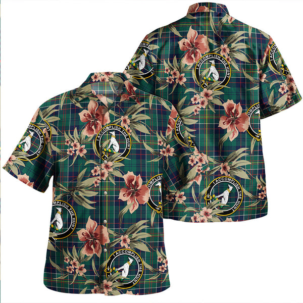 Hunter of Hunterston (Michael of Hunterston) Modern Clan Badge Tartan Aloha Hawaiian Shirt Tropical Old Style