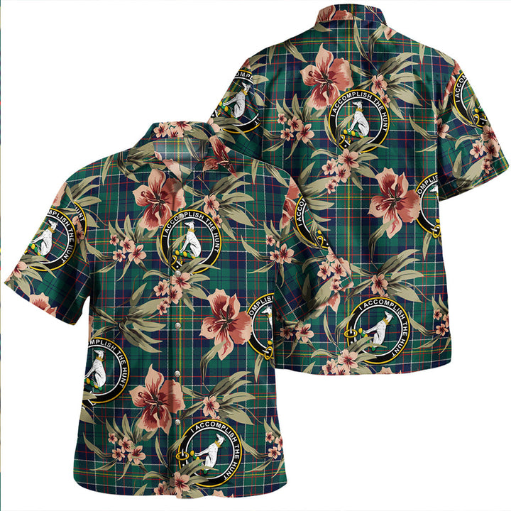 Hunter of Hunterston (Michael of Hunterston) Modern Clan Badge Tartan Aloha Hawaiian Shirt Tropical Old Style
