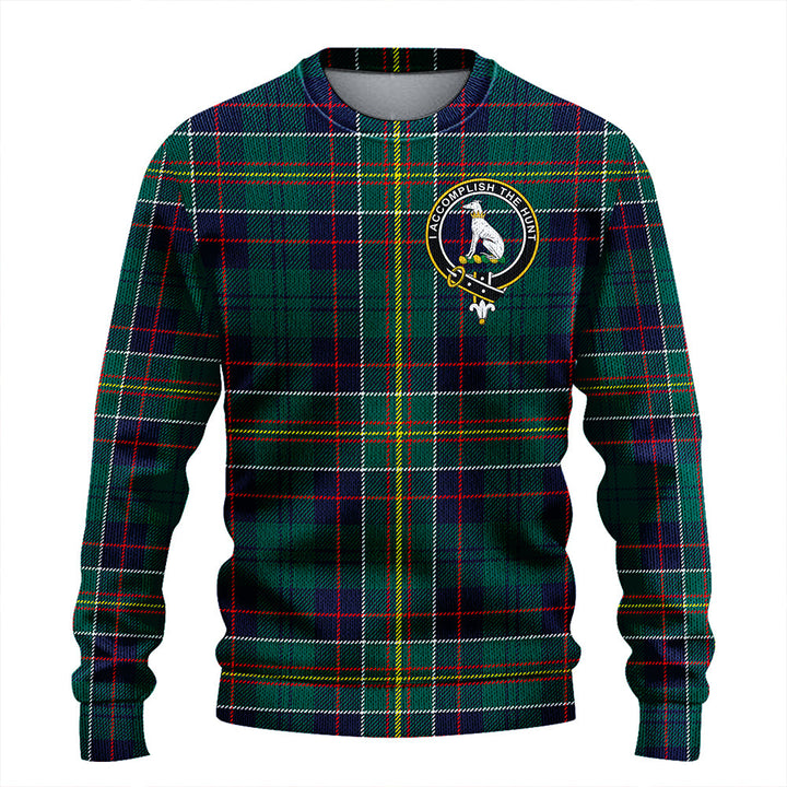 Hunter of Hunterston (Michael of Hunterston) Modern Clan Badge Tartan Knitted Sweater