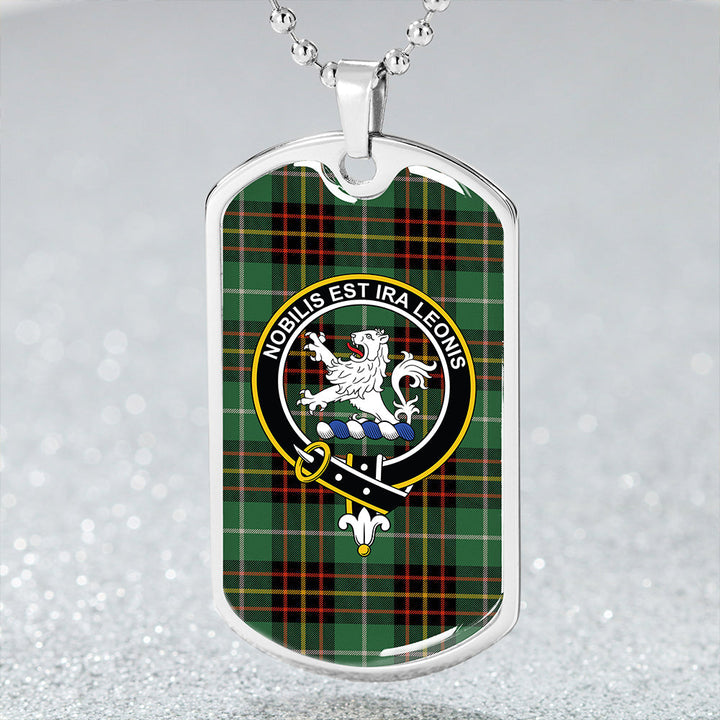Inglis Ancient Clan Badge Classic Tartan Dog Tag Necklace