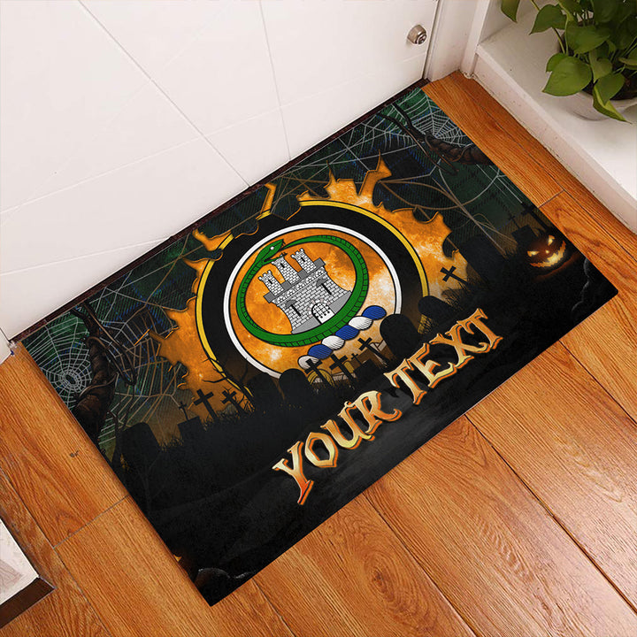 Innes (Georgina) Clan Badge Tartan Personalize Doormat Happy Halloween Style