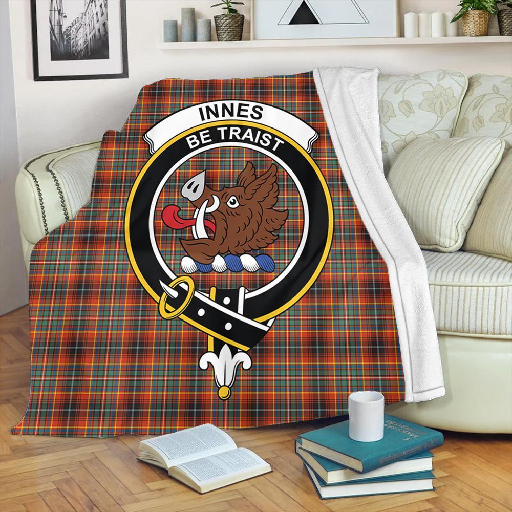 Innes Ancient Tartan Crest Premium Blanket