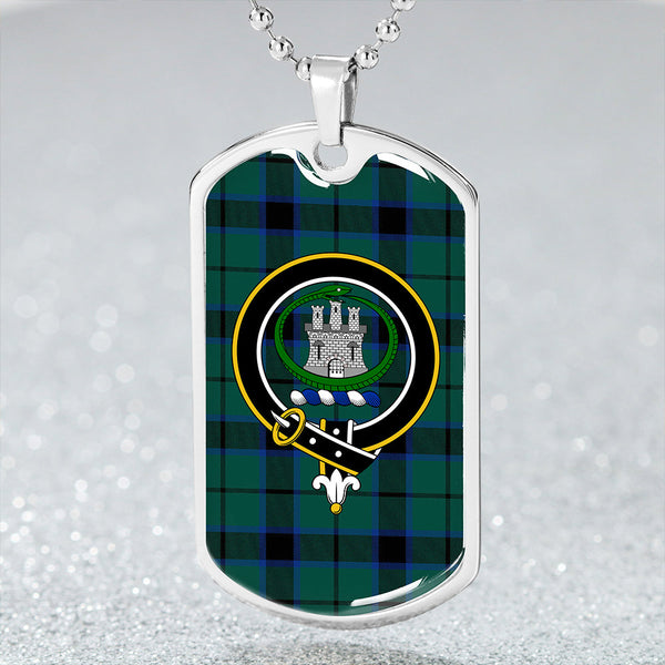 Innes Hunting Lyon Weathered Clan Badge Classic Tartan Dog Tag Necklace