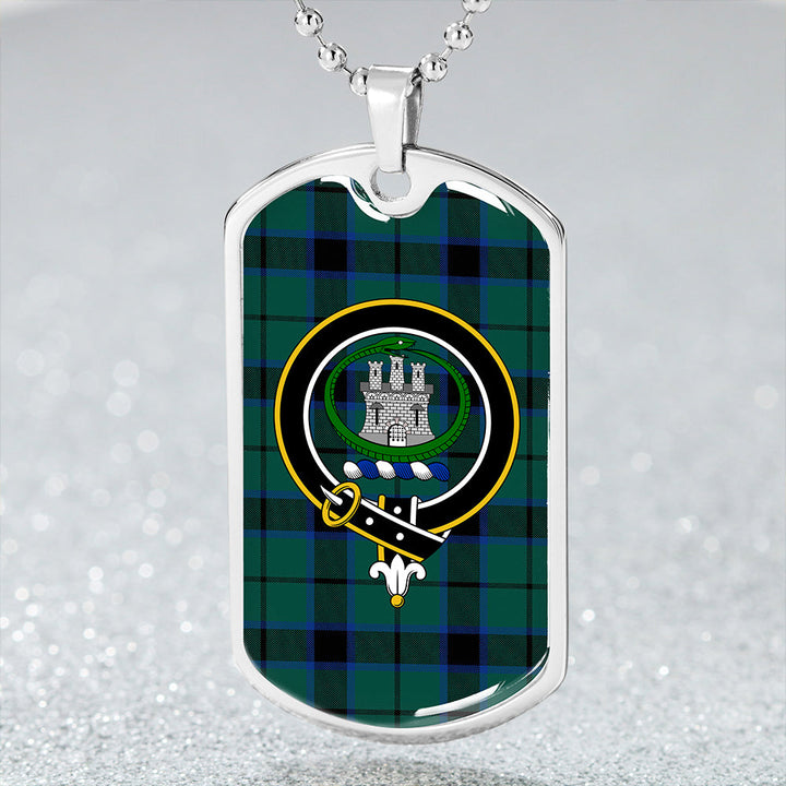 Innes Hunting Lyon Weathered Clan Badge Classic Tartan Dog Tag Necklace