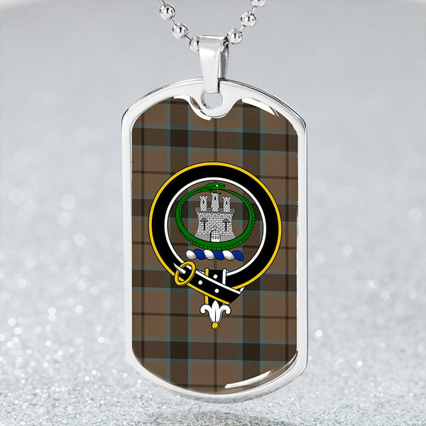 Innes of Cowie Ancient Clan Badge Classic Tartan Dog Tag Necklace