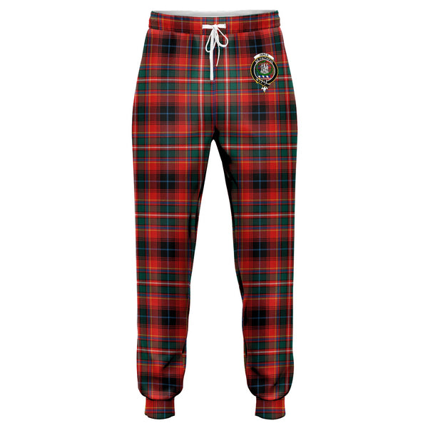 Innes Red Modern Clan Badge Tartan Jogger Pants