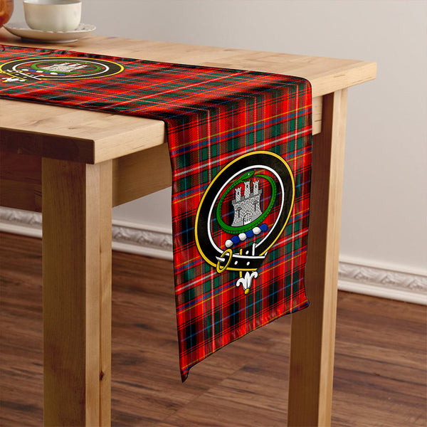 Innes Red Weathered Clan Badge Tartan Table Runner