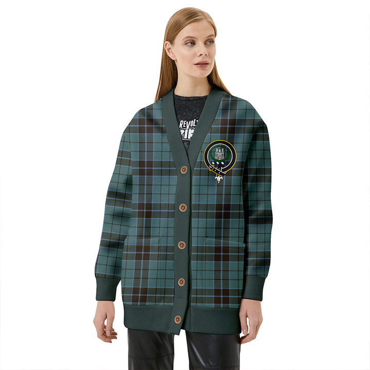 Innes (Georgina) Clan Badge Tartan V-neck Cardigan
