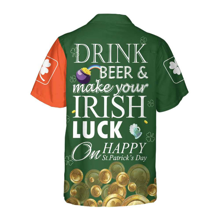 Irish Luck On St. Patrick's Day Hawaiian Shirt, St. Patricks Day Shirt, Cool St Patrick's Day Gift