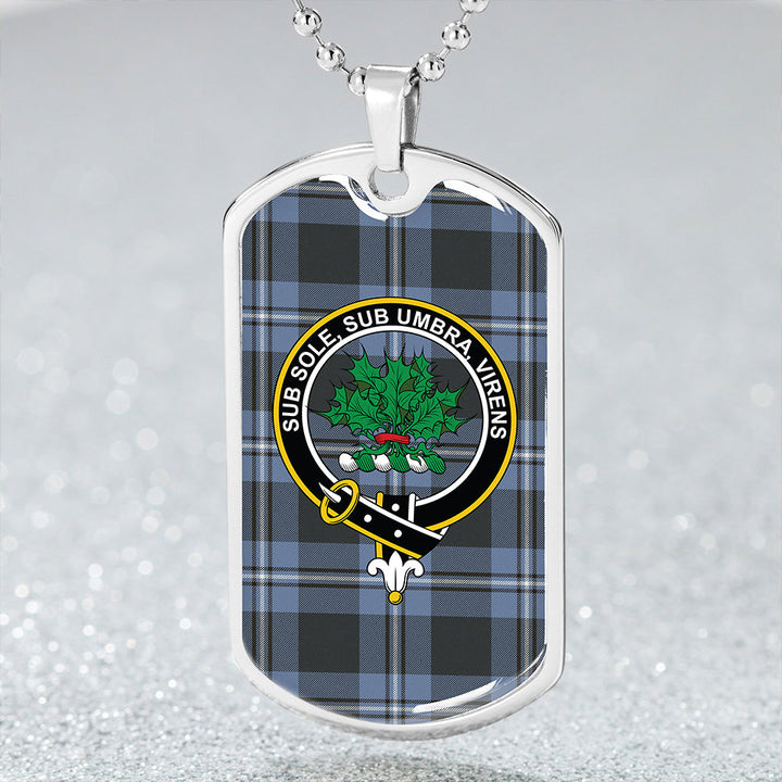 Irvine Weathered Clan Badge Classic Tartan Dog Tag Necklace