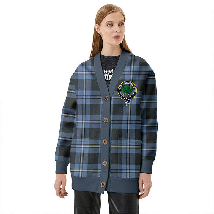 Irvine Weathered Clan Badge Tartan V-neck Cardigan