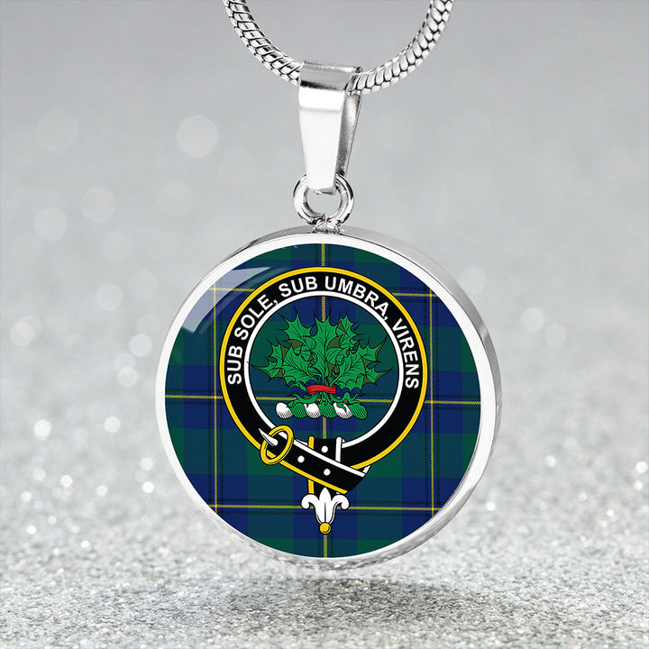Irvine of Bonshaw Modern Clan Badge Tartan Classic Circle Necklace