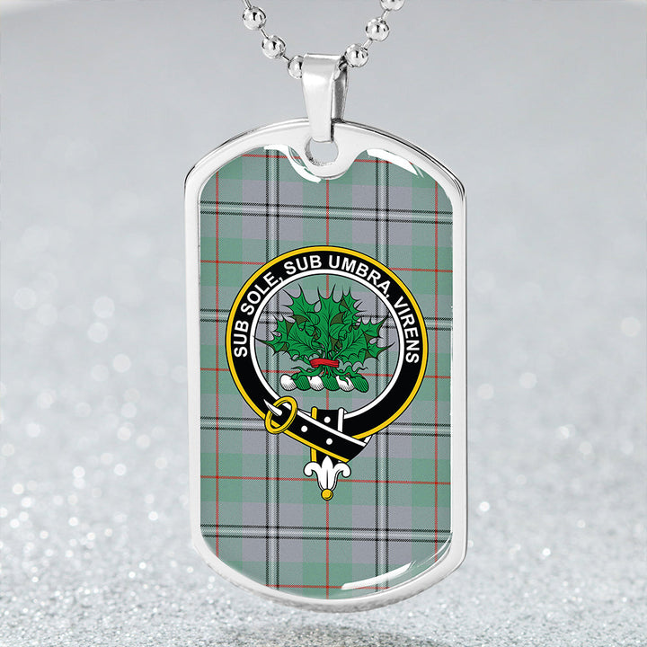 Irvine of Glentulchan Ancient Clan Badge Classic Tartan Dog Tag Necklace
