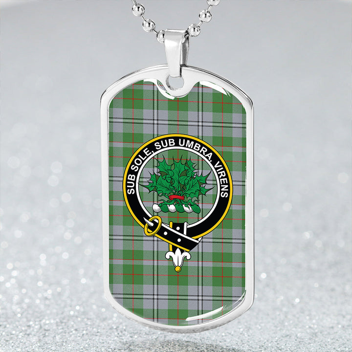 Irvine of Glentulchan Modern Clan Badge Classic Tartan Dog Tag Necklace