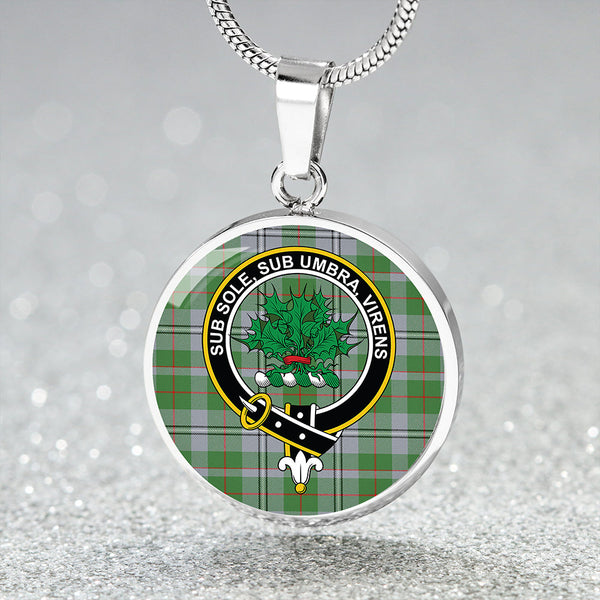 Irvine of Glentulchan Modern Clan Badge Tartan Classic Circle Necklace