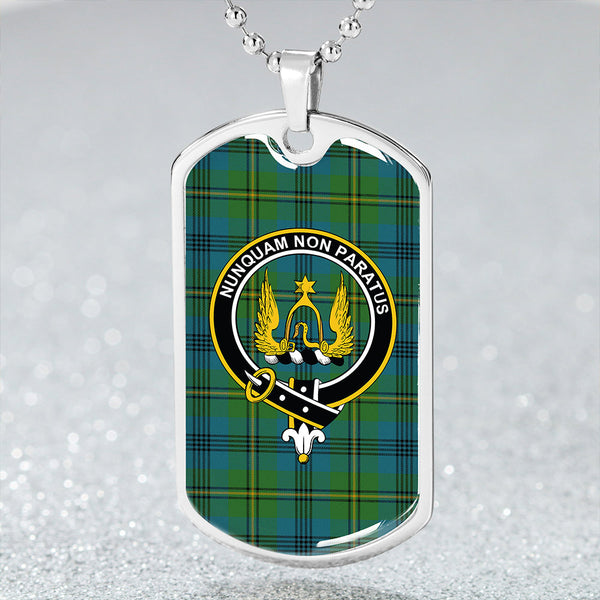 Johnstone Clans Originaux (Johnson Clans Originaux) Ancient Clan Badge Classic Tartan Dog Tag Necklace
