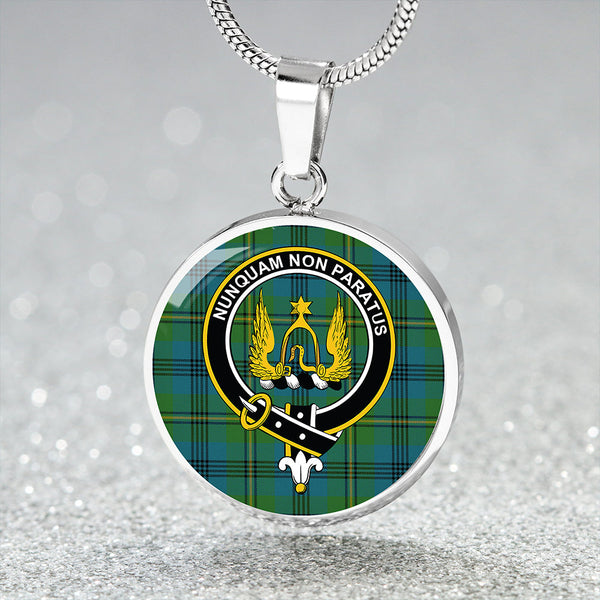 Johnstone Clans Originaux (Johnson Clans Originaux) Ancient Clan Badge Tartan Classic Circle Necklace