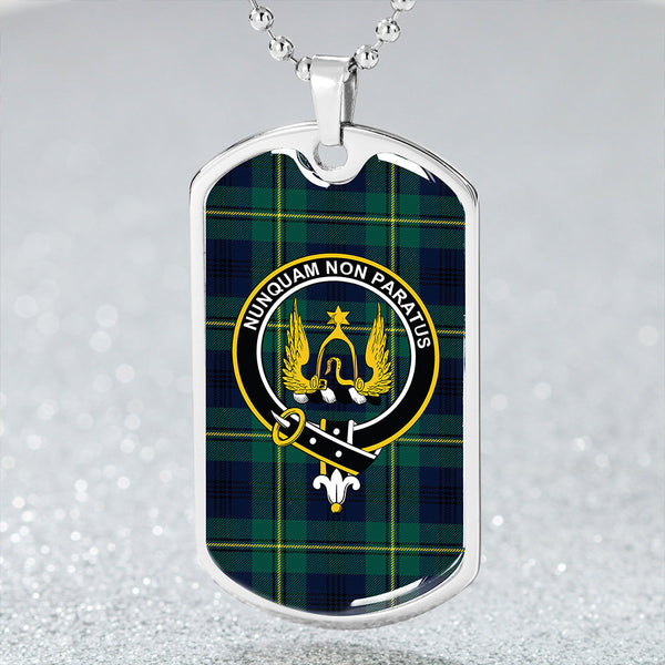 Johnstone Clans Originaux (Johnson Clans Originaux) Modern Clan Badge Classic Tartan Dog Tag Necklace