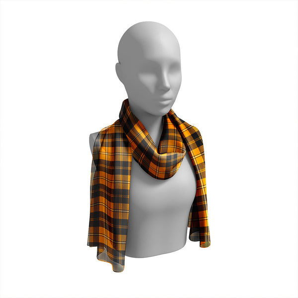 Johnstone Orange/Black (Johnson Orange/Black) Tartan Classic Silk Habotai Long Scarf