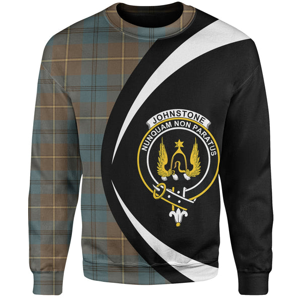 Johnstone (Johnson) Weathered Clan Badge Tartan Sweatshirt Circle Style Personalized