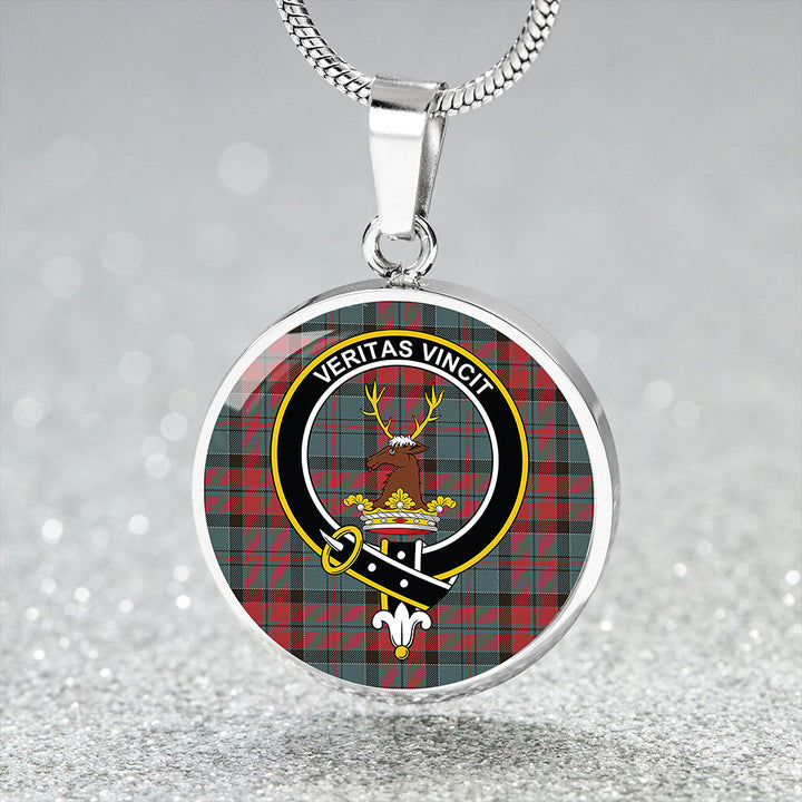 Keith Fashion (Marshall Fashion) Weathered Clan Badge Tartan Classic Circle Necklace