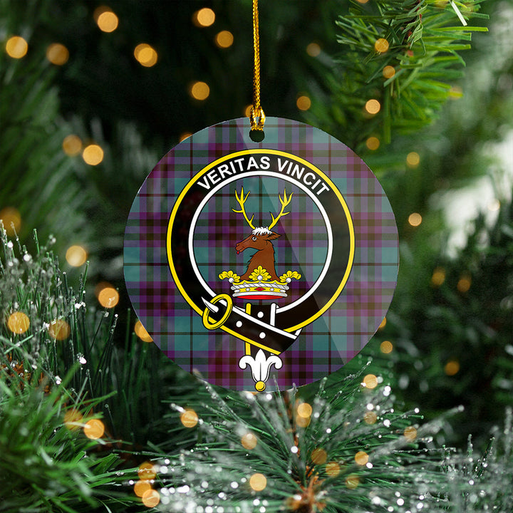 Keith (Austin) Weathered Clan Badge Tartan Plastic Christmas Ornaments