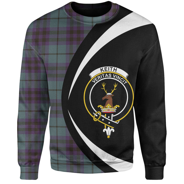 Keith (Austin) Weathered Clan Badge Tartan Sweatshirt Circle Style Personalized