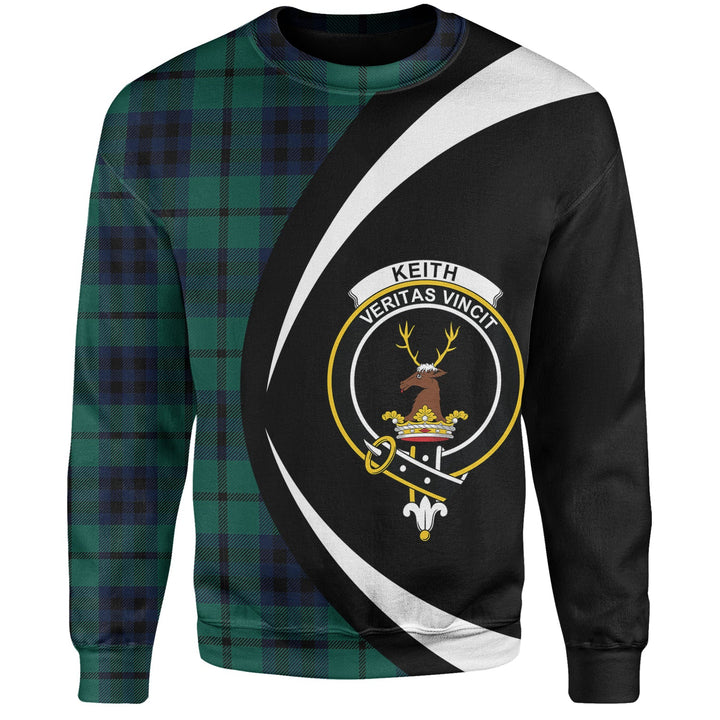 Keith (Marshall) Modern Clan Badge Tartan Sweatshirt Circle Style Personalized
