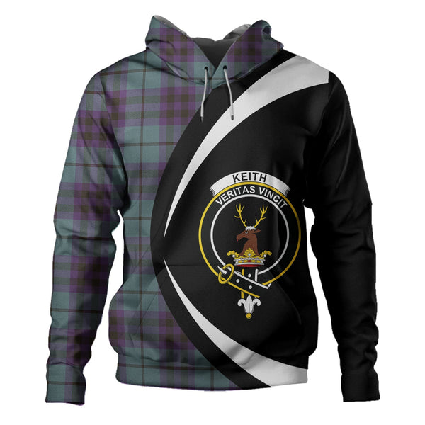 Keith (Marshall) Weathered Clan Badge Tartan Hoodie Circle Style
