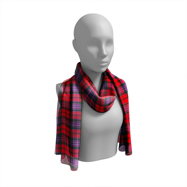 Kelly of Sleat Red Modern Tartan Classic Silk Habotai Long Scarf