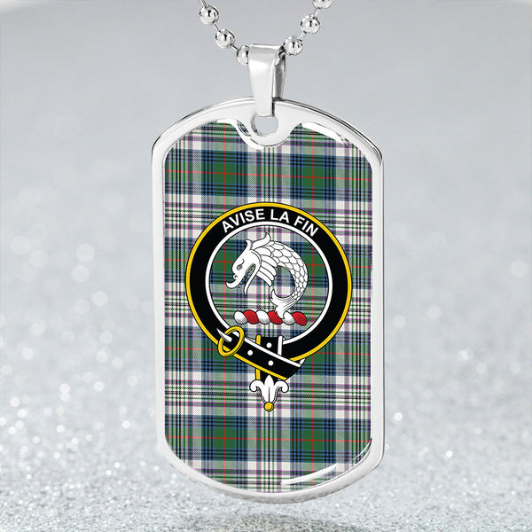 Kennedy Dress Ancient Clan Badge Classic Tartan Dog Tag Necklace