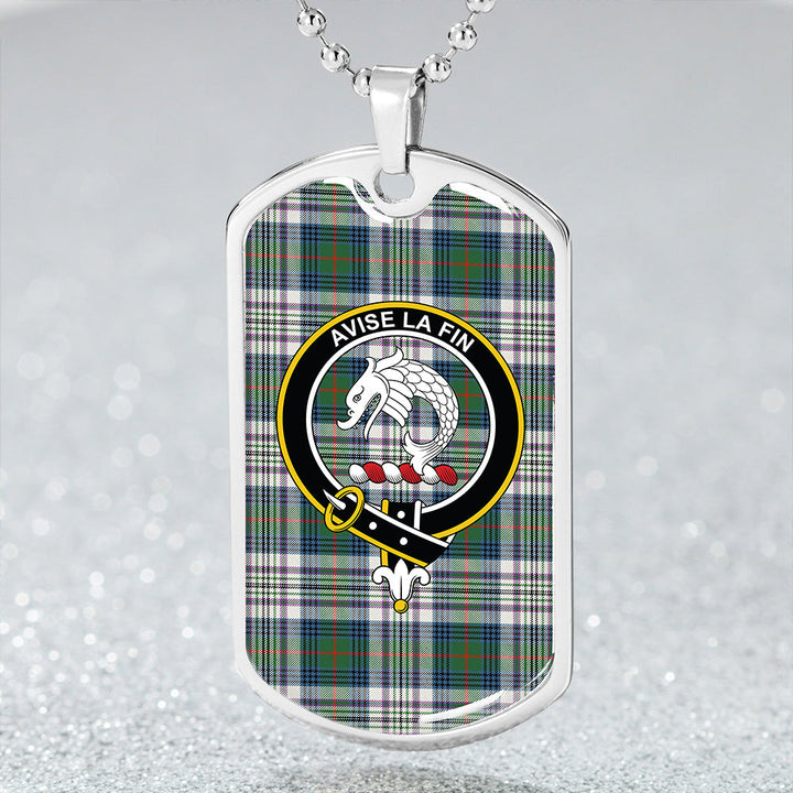Kennedy Dress Ancient Clan Badge Classic Tartan Dog Tag Necklace