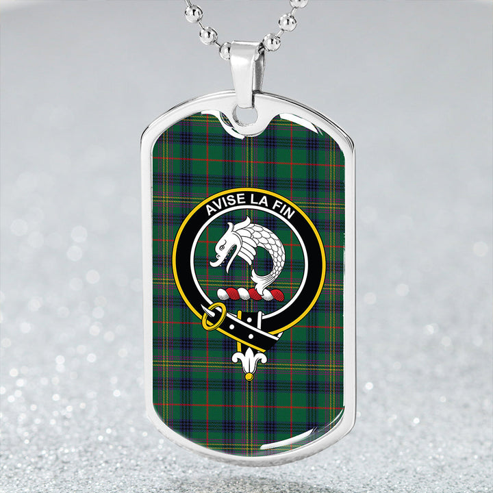 Kennedy Modern Clan Badge Classic Tartan Dog Tag Necklace