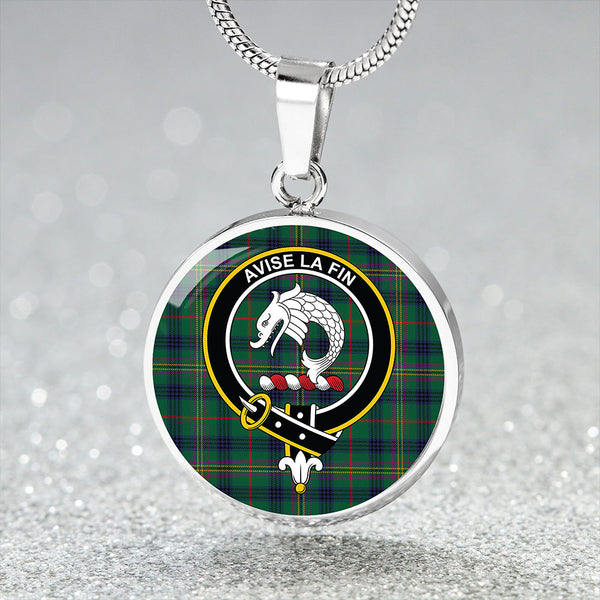 Kennedy Modern Clan Badge Tartan Classic Circle Necklace