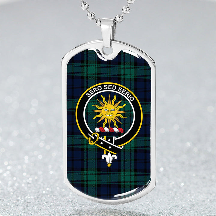 Kerr Hunting Modern Clan Badge Classic Tartan Dog Tag Necklace