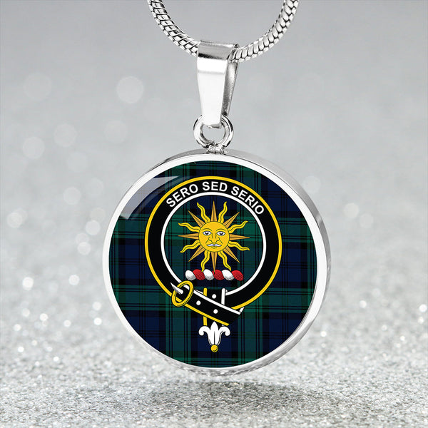 Kerr Hunting Modern Clan Badge Tartan Classic Circle Necklace