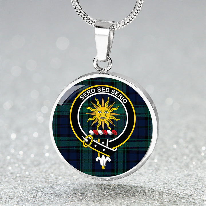 Kerr Hunting Modern Clan Badge Tartan Classic Circle Necklace
