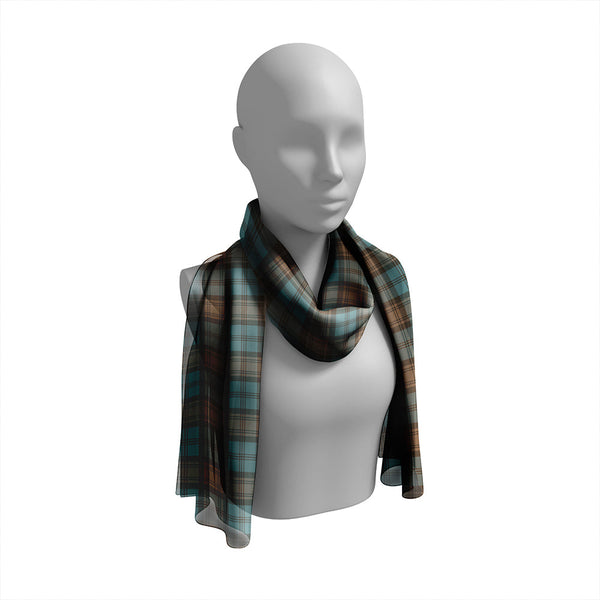 Kerr Hunting Weathered Tartan Classic Silk Habotai Long Scarf