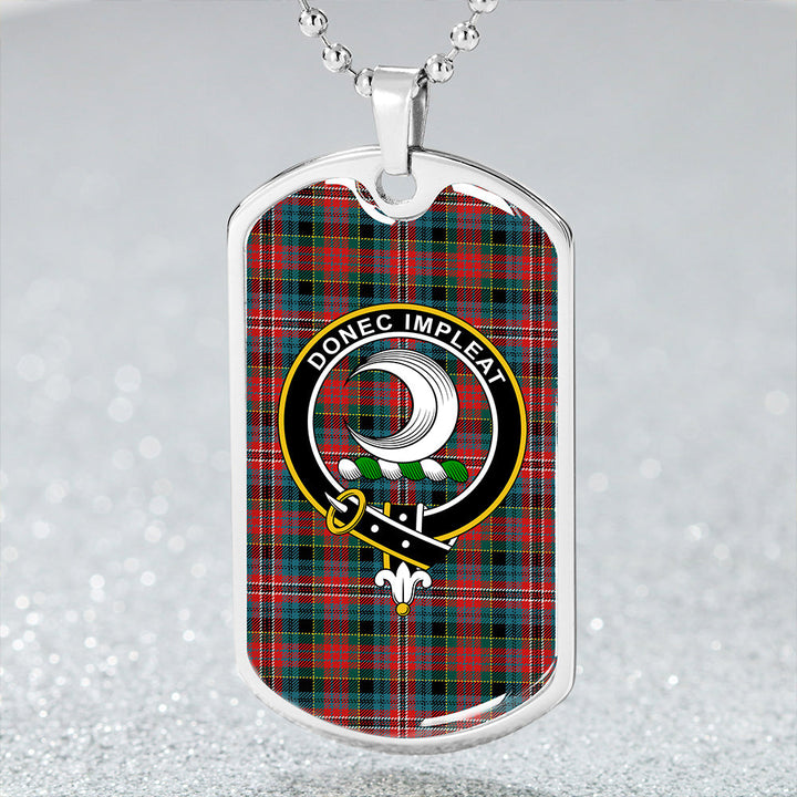 Kidd Modern Clan Badge Classic Tartan Dog Tag Necklace