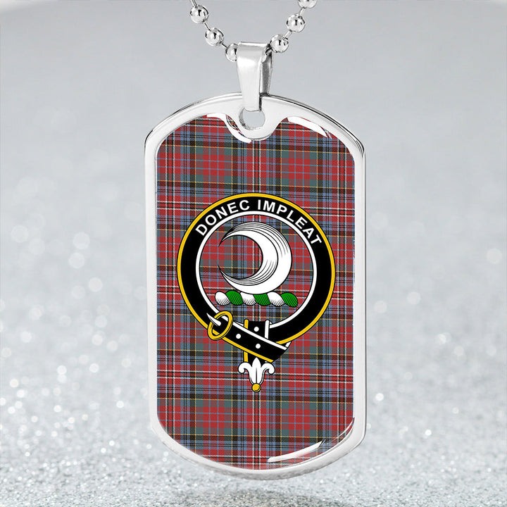 Kidd Rock and Wheel Weathered Clan Badge Classic Tartan Dog Tag Necklace