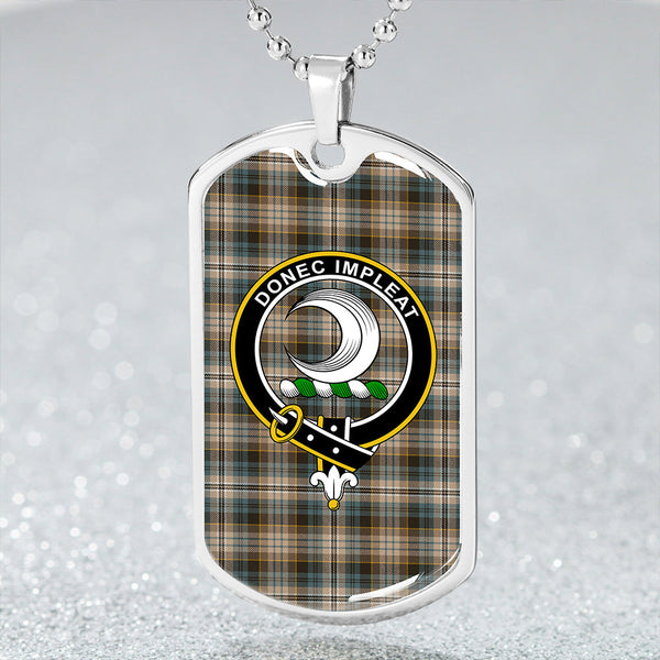 Kidd Weathered Clan Badge Classic Tartan Dog Tag Necklace
