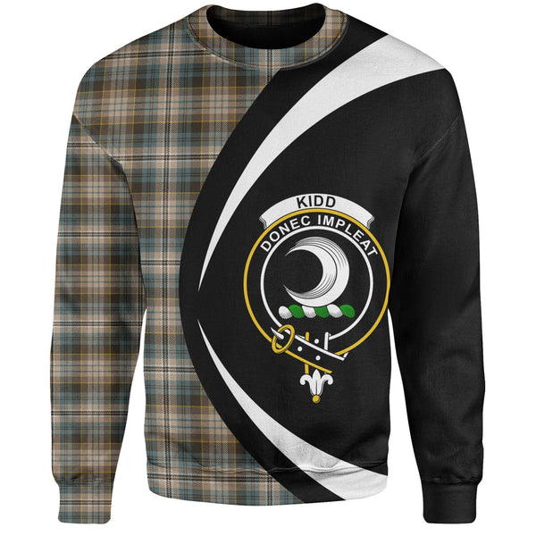 Kidd Weathered Clan Badge Tartan Sweatshirt Circle Style Personalized
