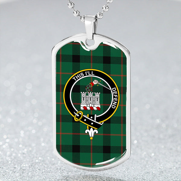 Kincaid Modern Clan Badge Classic Tartan Dog Tag Necklace