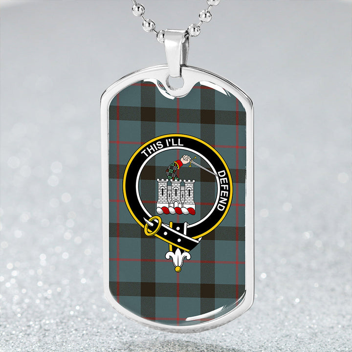 Kincaid Weathered Clan Badge Classic Tartan Dog Tag Necklace