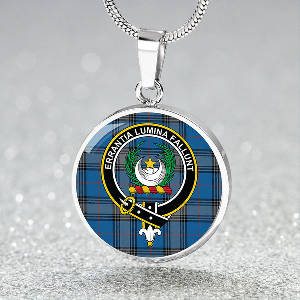 Kinnaird Ancient Clan Badge Tartan Classic Circle Necklace