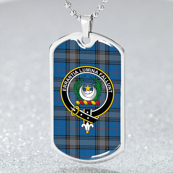 Kinnaird Ancient Clan Badge Classic Tartan Dog Tag Necklace
