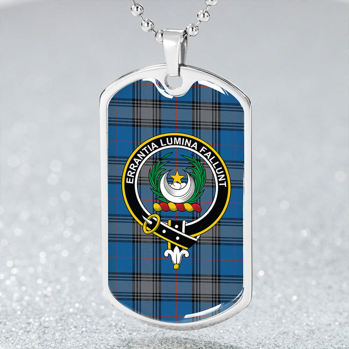 Kinnaird Ancient Clan Badge Classic Tartan Dog Tag Necklace