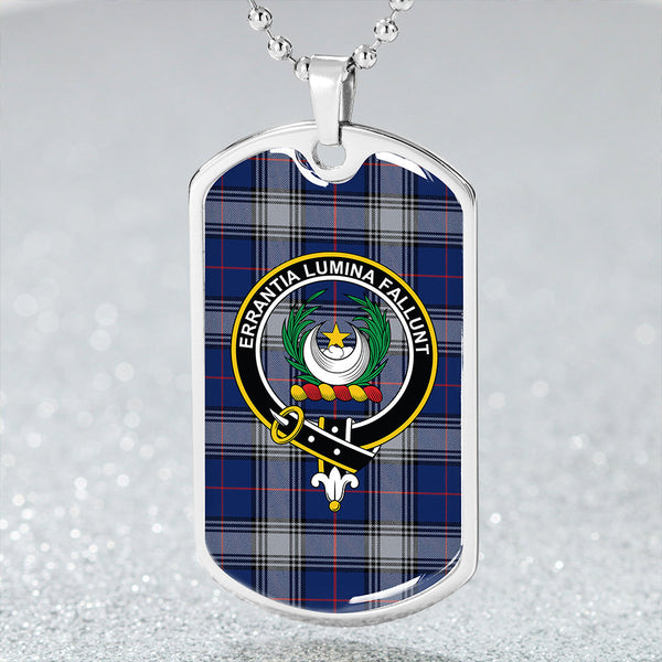 Kinnaird Modern Clan Badge Classic Tartan Dog Tag Necklace